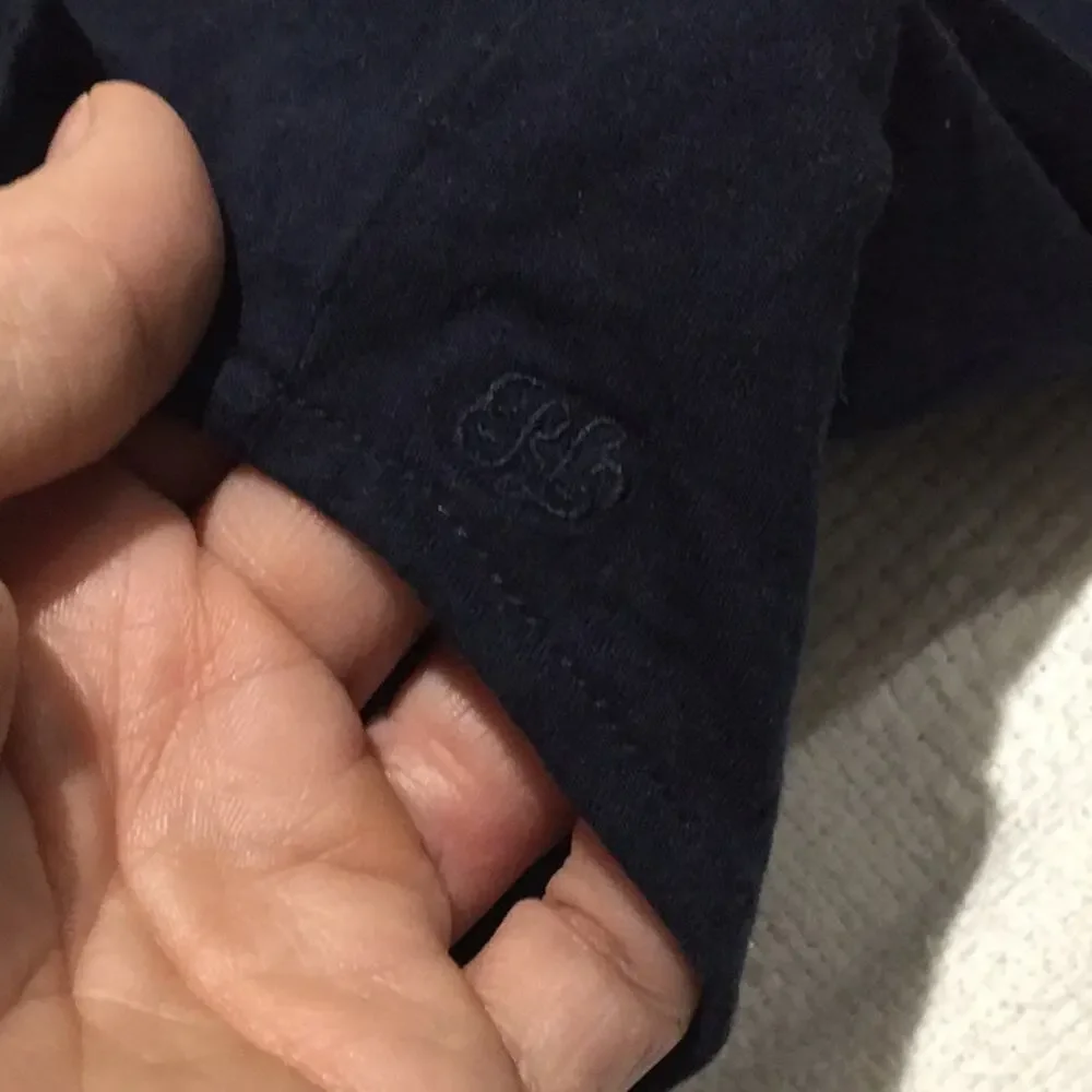 Ralph Lauren navy knit 1/2 button down blouse 2T